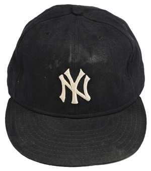 1991 Don Mattingly Game Worn and Signed New York Yankees Cap (Yankees Pro Shop COA & PSA/DNA)
